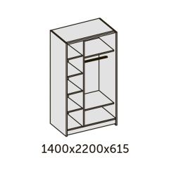 ИННЭС-5 Шкаф-купе 2-х дв. 1400 (1дв. Ф1 - бодега белая, 1дв. Ф2 - зеркало) в Североуральске - severouralsk.mebel24.online | фото 2