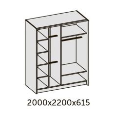 ИННЭС-5 Шкаф-купе 2-х дв. 2000 (2дв. Ф4 - венге вставка зеркало) в Североуральске - severouralsk.mebel24.online | фото 2