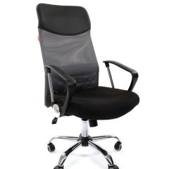 Кресло для руководителя CHAIRMAN 610 N(15-21 черный/сетка серый) в Североуральске - severouralsk.mebel24.online | фото