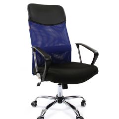Кресло для руководителя CHAIRMAN 610 N (15-21 черный/сетка синий) в Североуральске - severouralsk.mebel24.online | фото