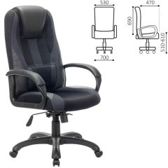 Кресло компьютерное BRABIX PREMIUM "Rapid GM-102" (экокожа/ткань, черное/серое) 532105 в Североуральске - severouralsk.mebel24.online | фото 2