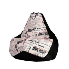 Кресло-мешок XL Газета-Black в Североуральске - severouralsk.mebel24.online | фото