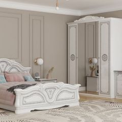 Кровать 2-х спальная 1600*2000 Грация (12.116) без основания (белый/серебро) в Североуральске - severouralsk.mebel24.online | фото 2
