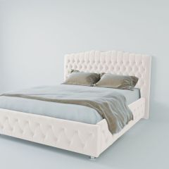 Кровать Нягань с ПМ 1200 (экокожа белая) в Североуральске - severouralsk.mebel24.online | фото 2