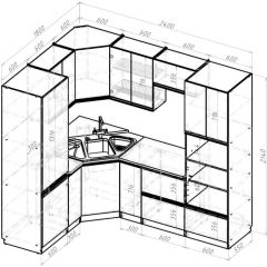 Кухонный гарнитур Адажио оптима 1800х2400 мм в Североуральске - severouralsk.mebel24.online | фото 2