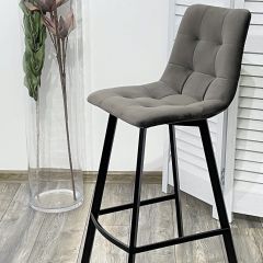 Полубарный стул CHILLI-QB SQUARE графит #14, велюр / черный каркас (H=66cm) М-City в Североуральске - severouralsk.mebel24.online | фото 4