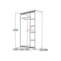 МИРАЖ 10.1 (620) Шкаф для платья и белья в Североуральске - severouralsk.mebel24.online | фото 5