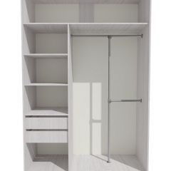 Шкаф-купе 1300 серии SILVER S3+S4+B2+PL4 (2 ящика+F обр.штанга) профиль «Серебро» в Североуральске - severouralsk.mebel24.online | фото 2