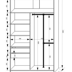 Шкаф-купе 1400 серии SOFT D8+D2+B2+PL4 (2 ящика+F обр.штанга) профиль «Графит» в Североуральске - severouralsk.mebel24.online | фото 3