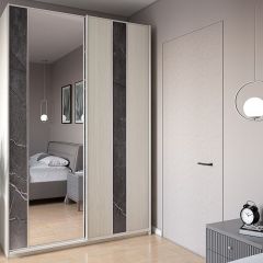 Шкаф-купе 1500 серии SILVER S3+S4+B2+PL4 (2 ящика+F обр.штанга) профиль «Серебро» в Североуральске - severouralsk.mebel24.online | фото