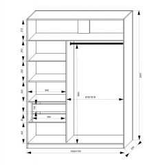 Шкаф-купе 1700 серии NEW CLASSIC K3+K3+B2+PL1 (2 ящика+1 штанга) профиль «Капучино» в Североуральске - severouralsk.mebel24.online | фото 3