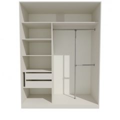 Шкаф-купе 1700 серии NEW CLASSIC K4+K4+B2+PL4 (2 ящика+F обр. штанга) профиль «Капучино» в Североуральске - severouralsk.mebel24.online | фото 2