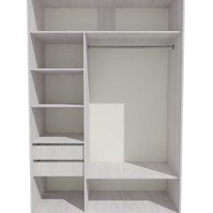 Шкаф-купе 1700 серии SILVER S1+S1+B2+PL2 (2 ящика+1 штанга+1 полка) профиль «Серебро» в Североуральске - severouralsk.mebel24.online | фото 2