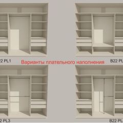 Шкаф-купе 2100 серии SOFT D5+D5+D5+B22+PL4 (по 2 ящика лев/прав+2штанги) профиль «Графит» в Североуральске - severouralsk.mebel24.online | фото 4