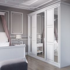 Шкаф-купе 2150 серии NEW CLASSIC K6Z+K1+K6+B22+PL2(по 2 ящика лев/прав+1 штанга+1 полка) профиль «Капучино» в Североуральске - severouralsk.mebel24.online | фото