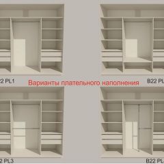 Шкаф-купе 2400 серии SOFT D7+D3+D3+B22+PL4 (по 2 ящика лев/прав+2штанги) профиль «Капучино» в Североуральске - severouralsk.mebel24.online | фото 6