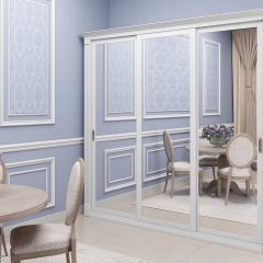 Шкаф-купе 2450 серии NEW CLASSIC K1+K1+K1+B22+PL4 (по 2 ящика лев/прав+F обр.штанга) профиль «Капучино» в Североуральске - severouralsk.mebel24.online | фото