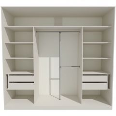 Шкаф-купе 2450 серии NEW CLASSIC K1+K1+K1+B22+PL4 (по 2 ящика лев/прав+F обр.штанга) профиль «Капучино» в Североуральске - severouralsk.mebel24.online | фото 2
