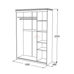 Шкаф-купе 3-х дверный Ольга-13 (1500) в Североуральске - severouralsk.mebel24.online | фото 2
