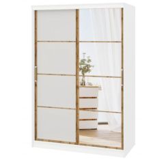 Шкаф-купе ПШ-2.9 1500 Фасад Флагман (Белый жемчуг/Дуб Вотан) в Североуральске - severouralsk.mebel24.online | фото