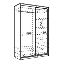 Шкаф-купе Рене 1500 вариант 7 (Тройной ЛДСП/Тройной ЛДСП) в Североуральске - severouralsk.mebel24.online | фото 2