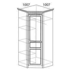 Шкаф угловой №183 "Лючия" Фасад зеркало (Угол 1007*1007) Дуб оксфорд в Североуральске - severouralsk.mebel24.online | фото 2