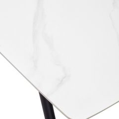 Стол RIVOLI 140 MATT WHITE MARBLE SOLID CERAMIC / BLACK, ®DISAUR в Североуральске - severouralsk.mebel24.online | фото 9