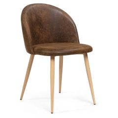 Стул на металлокаркасе Aldo dark brown / wood в Североуральске - severouralsk.mebel24.online | фото 1