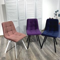 Стул CHILLI-Q SQUARE розовый #15, велюр / белый каркас, 4 шт./1 к, М-City в Североуральске - severouralsk.mebel24.online | фото 5