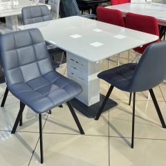 Стул CHILLI SQUARE HK017-09 серо-черничный, PU/ черный каркас М-City в Североуральске - severouralsk.mebel24.online | фото 6