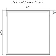 Зеркало Corsica 600х600 black без подсветки Sansa (SB1064Z) в Североуральске - severouralsk.mebel24.online | фото 4