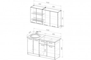 АНТИКА Кухонный гарнитур Медиум 2 (1400 мм) в Североуральске - severouralsk.mebel24.online | фото 2