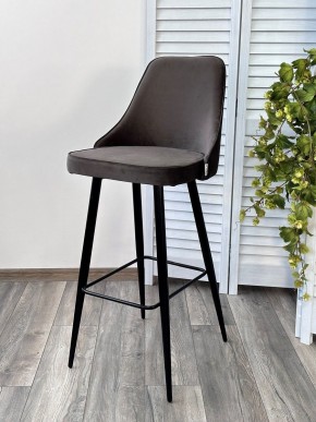 Барный стул NEPAL-BAR ГРАФИТ #14, велюр/ черный каркас (H=78cm) М-City в Североуральске - severouralsk.mebel24.online | фото 6