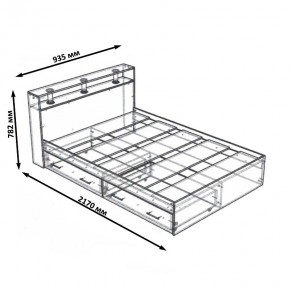 Камелия Кровать с ящиками 0900, цвет дуб сонома, ШхГхВ 93,5х217х78,2 см., сп.м. 900х2000 мм., без матраса, основание есть в Североуральске - severouralsk.mebel24.online | фото 6