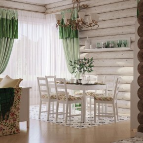 Комлект Вествик обеденный стол и четыре стула, массив сосны, цвет белый в Североуральске - severouralsk.mebel24.online | фото