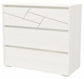 АДЕЛИНА Комод с тремя ящиками (белый рамух) в Североуральске - severouralsk.mebel24.online | фото
