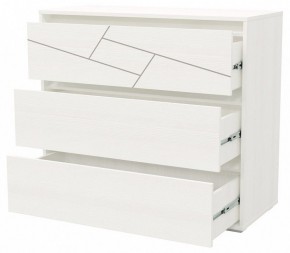 АДЕЛИНА Комод с тремя ящиками (белый рамух) в Североуральске - severouralsk.mebel24.online | фото 2