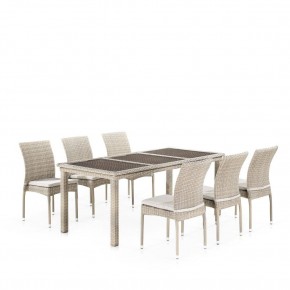 Комплект плетеной мебели T365/Y380C-W85 Latte (6+1) + подушки в Североуральске - severouralsk.mebel24.online | фото 1