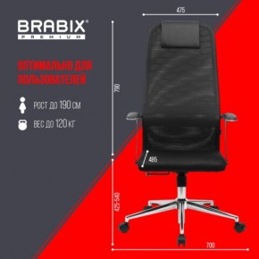 Кресло BRABIX PREMIUM "Ultimate EX-801" хром, плотная двойная сетка Х2, черное, 532917 в Североуральске - severouralsk.mebel24.online | фото 7