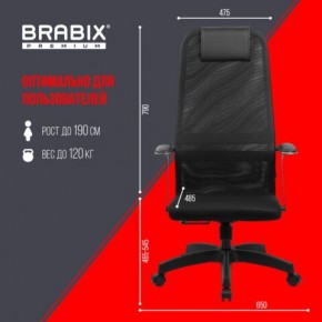 Кресло офисное BRABIX PREMIUM "Ultimate EX-801" пластик, плотная двойная сетка Х2, черное, 532922 в Североуральске - severouralsk.mebel24.online | фото 5