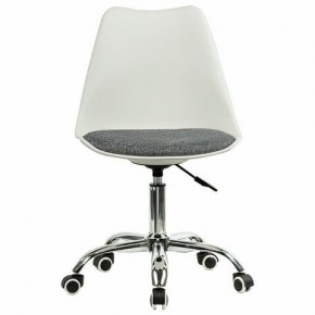 Кресло стул BRABIX "Eames MG-310 CH", хром, пластик белый, ткань серая, 532924 в Североуральске - severouralsk.mebel24.online | фото 1