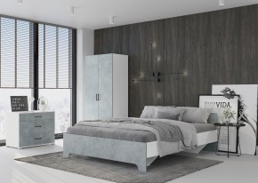 Кровать 1,6 VICTOR + основание (Белый-Бетон) в Североуральске - severouralsk.mebel24.online | фото 4