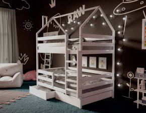 Кровать-домик двухъярусная 80*160 Белый в Североуральске - severouralsk.mebel24.online | фото