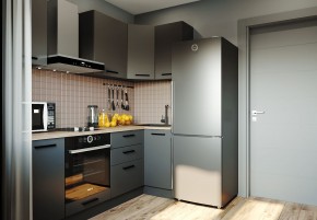 Кухня угловая Антрацит 2200х1000 (Стол. 38мм) в Североуральске - severouralsk.mebel24.online | фото 1