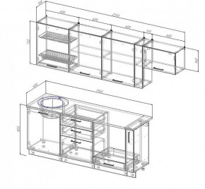 Кухонный гарнитур Антрацит 2550 (Стол. 38мм) в Североуральске - severouralsk.mebel24.online | фото 3