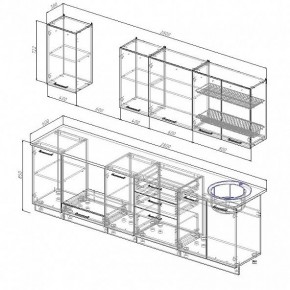 Кухонный гарнитур Антрацит 2800 (Стол. 38мм) в Североуральске - severouralsk.mebel24.online | фото 3