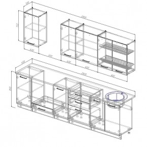 Кухонный гарнитур Графика 2800 (Стол. 26мм) в Североуральске - severouralsk.mebel24.online | фото 2