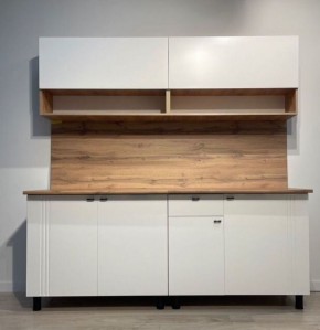 Кухонный гарнитур «Монако» 2.0 м Серия 2 МДФ с фрезеровкой (Дуб Золотой/Белый матовый) в Североуральске - severouralsk.mebel24.online | фото 2