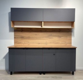 Кухонный гарнитур «Монако» 2.0 м Серия 2 МДФ с фрезеровкой (Дуб Золотой/Графит) в Североуральске - severouralsk.mebel24.online | фото 3