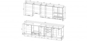 Кухонный гарнитур Санторини 3000 h950 (Стол. 26мм) в Североуральске - severouralsk.mebel24.online | фото 2